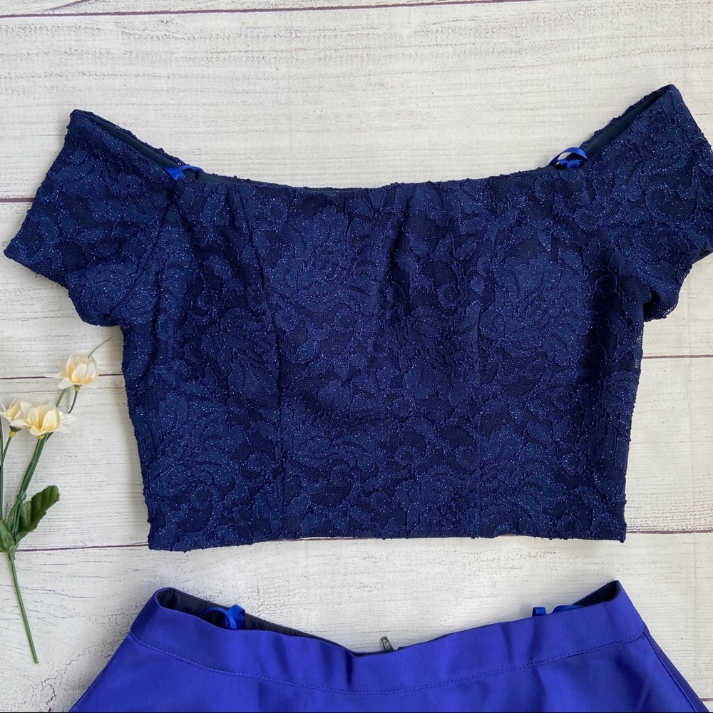 Sequin Hearts Two-Piece Off The Shoulder Dress - Picture 5 of 15